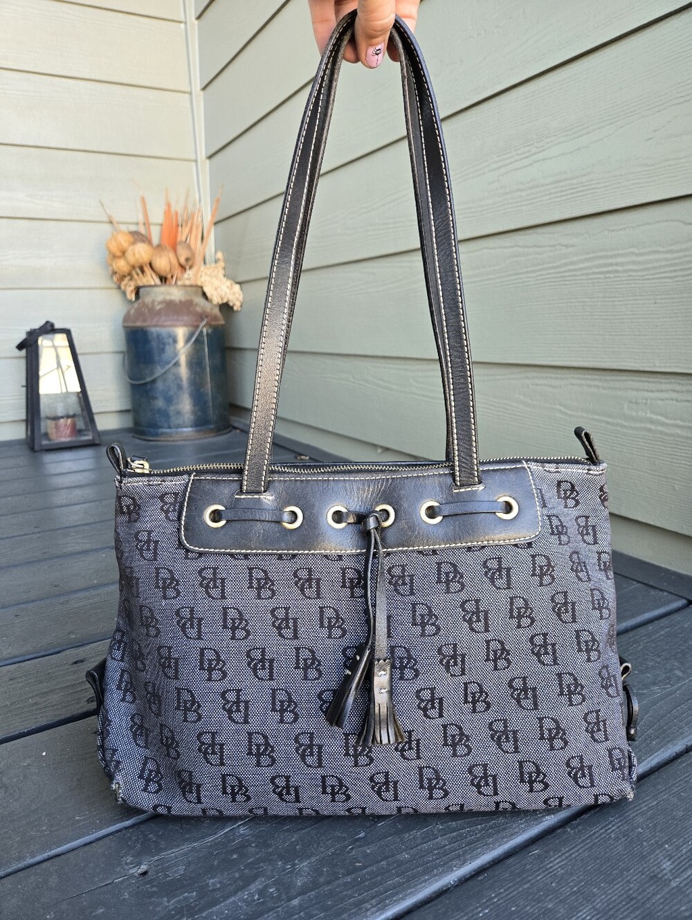 Dooney & Bourke Monogram Tassel Tote